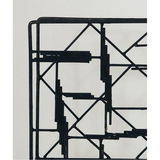 Image 1 of Vintage black metal magazine rack, France 1950