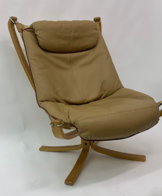 Image 1 of Falcon Leather Lounge Chair by Sigurd Ressel for Vatne Møbler, 1970s