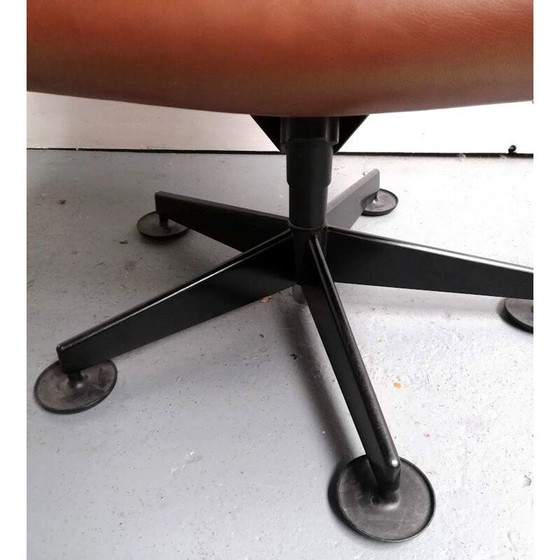 Image 1 of Vintage leather office chair with arms by Sapper for Knoll