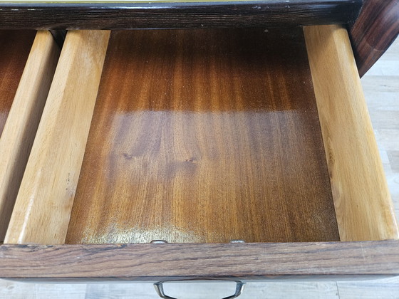 Image 1 of Pair Of 1950S Design Bedside Tables In Mahogany Burl