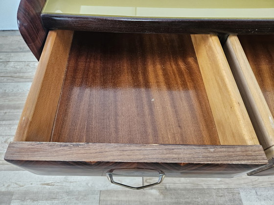 Image 1 of Pair Of 1950S Design Bedside Tables In Mahogany Burl