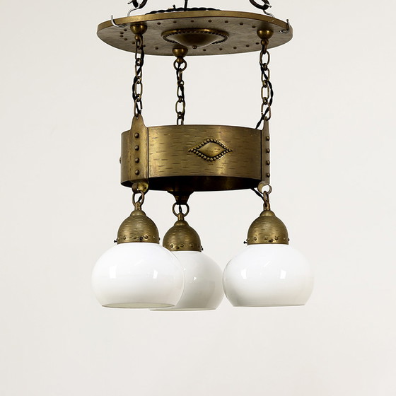 Image 1 of Art Deco Opaline Pendant Lamp