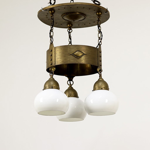 Art Deco Opaline Pendant Lamp