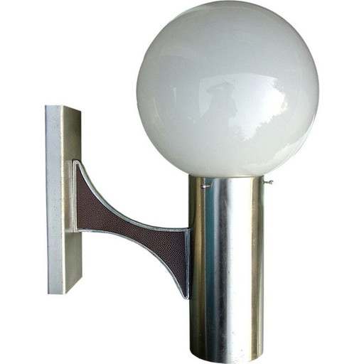 Vintage opal glass wall lamp by Sciolari, Italy 1970