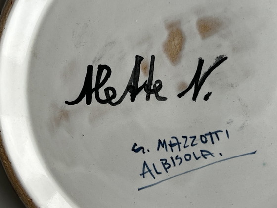 Image 1 of Giuseppe Mazzotti, Albisola, Painted And Signed Plate From 1970