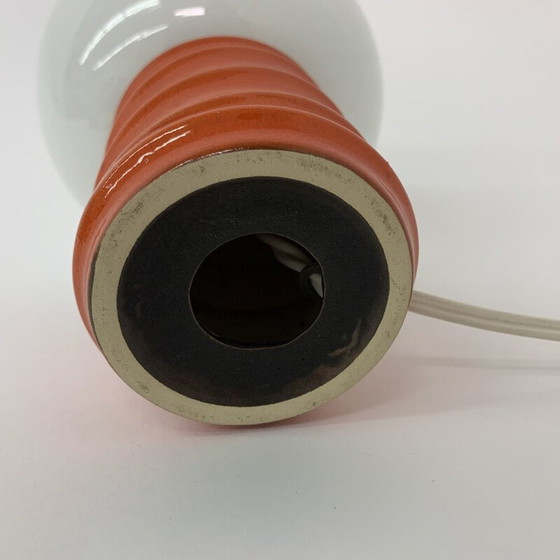 Image 1 of Vintage space age ceramic and glass table lamp, 1970