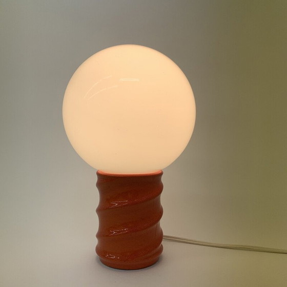 Image 1 of Vintage space age ceramic and glass table lamp, 1970