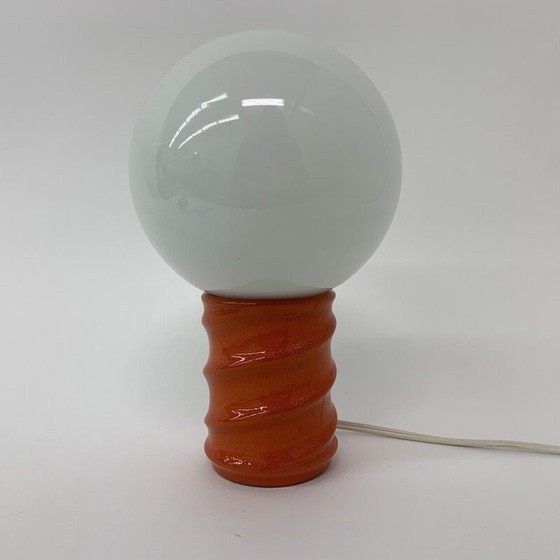Image 1 of Vintage space age ceramic and glass table lamp, 1970
