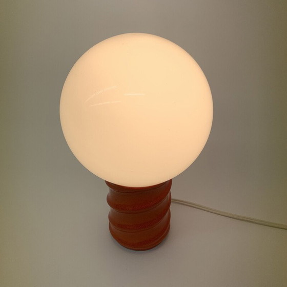 Image 1 of Vintage space age ceramic and glass table lamp, 1970