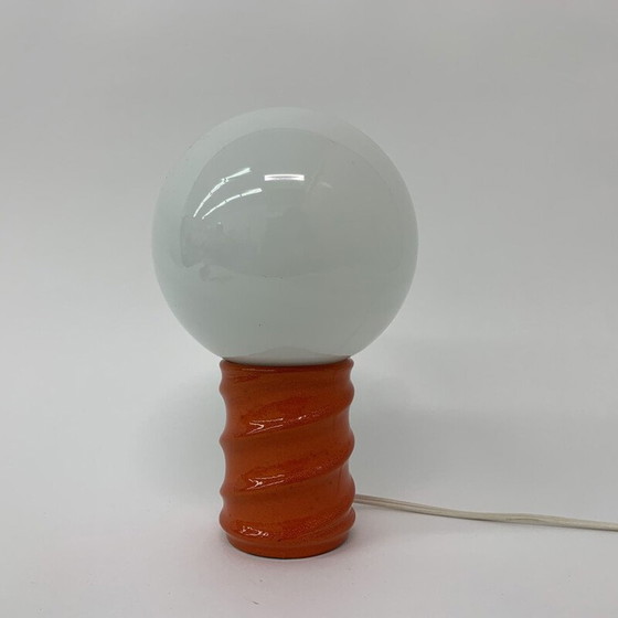 Image 1 of Vintage space age ceramic and glass table lamp, 1970
