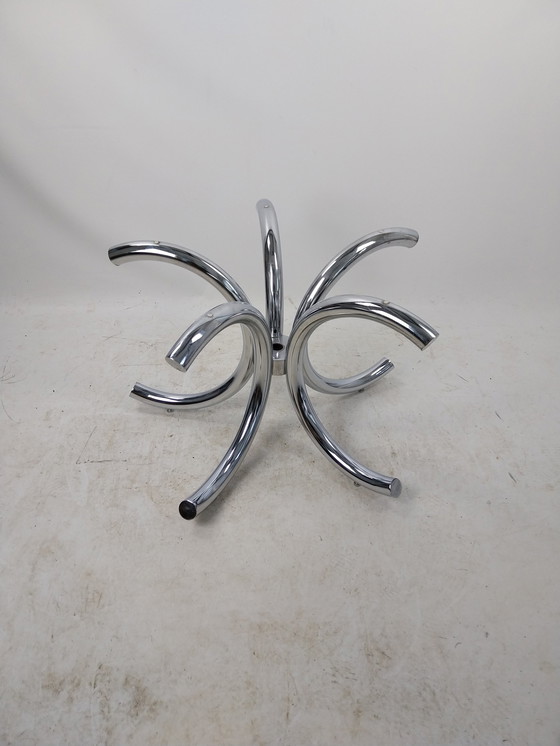 Image 1 of 1 X Chrome Steel Coffee Table With Smoked Glass Top 110Cm.