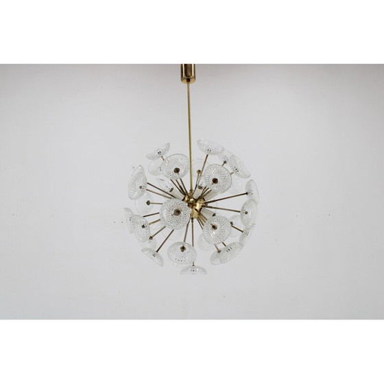 Image 1 of Vintage glass Dandelion chandelier by Kamenicky Senov,  Czechoslovakia 1970s