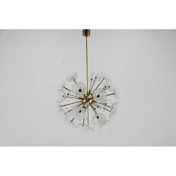Image 1 of Vintage glass Dandelion chandelier by Kamenicky Senov,  Czechoslovakia 1970s