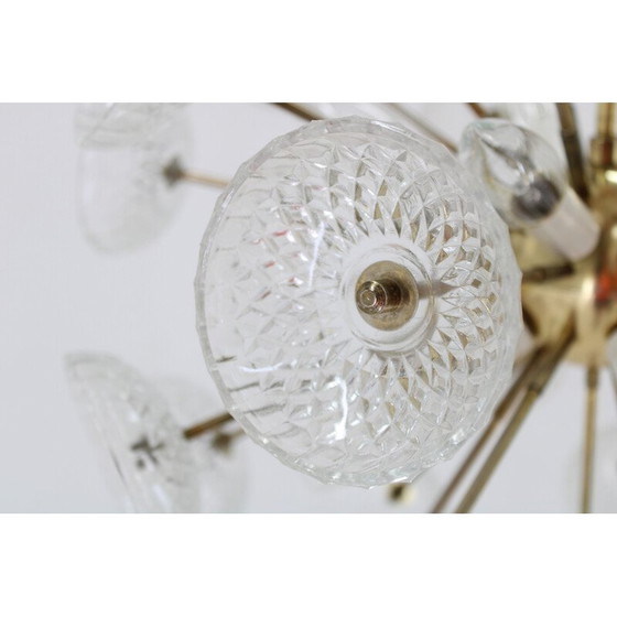 Image 1 of Vintage glass Dandelion chandelier by Kamenicky Senov,  Czechoslovakia 1970s
