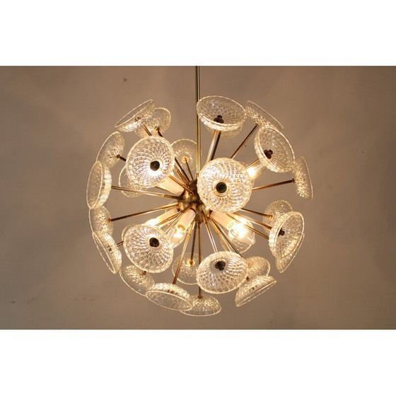 Image 1 of Vintage glass Dandelion chandelier by Kamenicky Senov,  Czechoslovakia 1970s