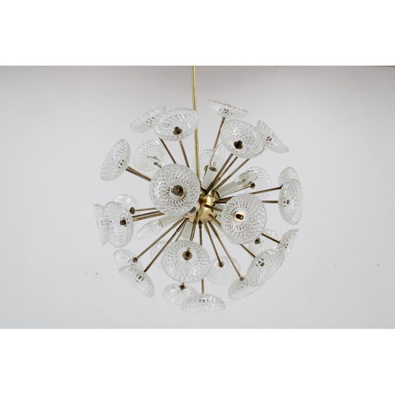 Image 1 of Vintage glass Dandelion chandelier by Kamenicky Senov,  Czechoslovakia 1970s