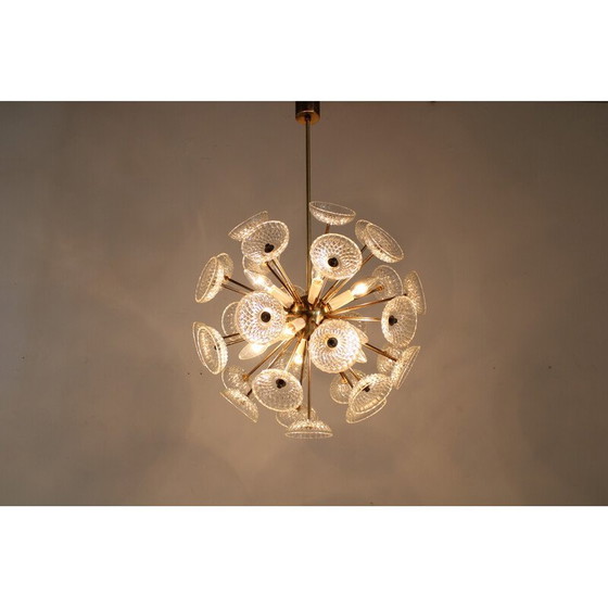 Image 1 of Vintage glass Dandelion chandelier by Kamenicky Senov,  Czechoslovakia 1970s