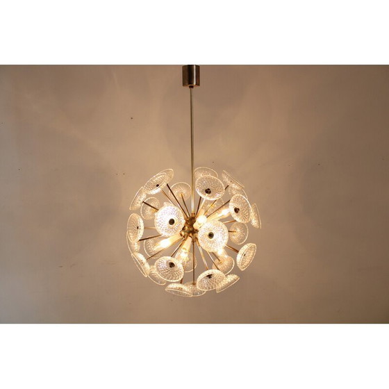 Image 1 of Vintage glass Dandelion chandelier by Kamenicky Senov,  Czechoslovakia 1970s