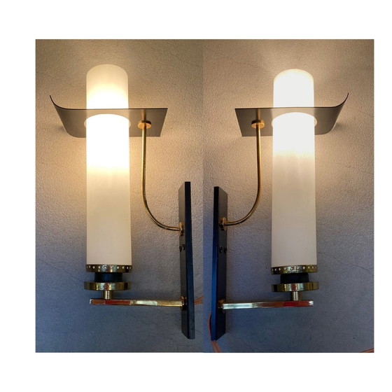 Image 1 of Pair Of Italian Wall Lights Attributed To Stilnovo