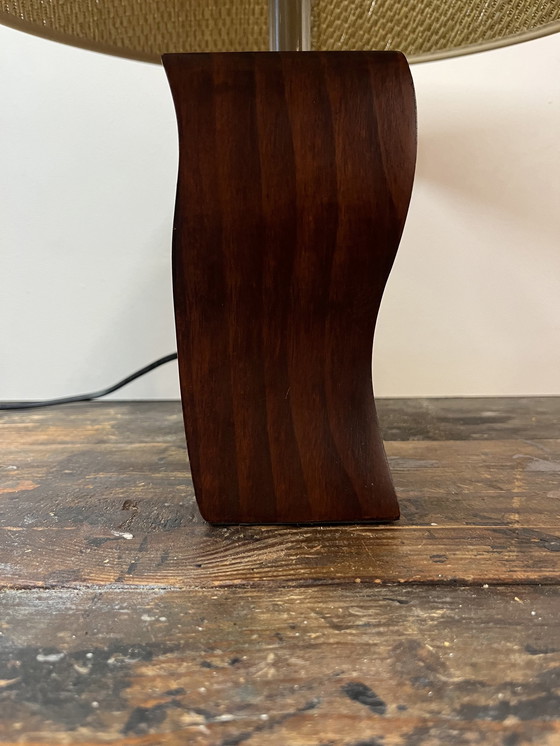 Image 1 of Lampada vintage postmoderna Wave con base in legno
