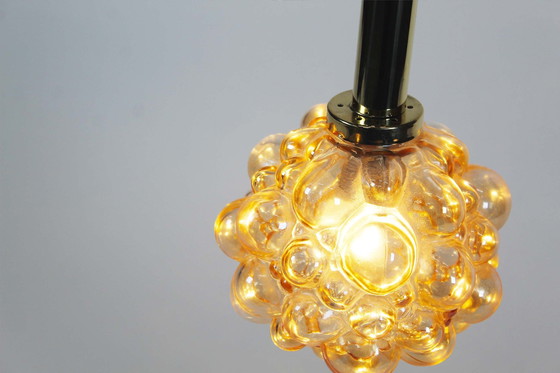 Image 1 of 1X Amber Bubble Glass Pendant Light By Helena Tynell For Glashutte Limburg