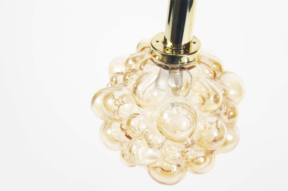 Image 1 of 1X Amber Bubble Glass Pendant Light By Helena Tynell For Glashutte Limburg