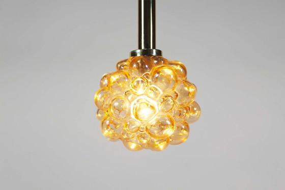 Image 1 of 1X Amber Bubble Glass Pendant Light By Helena Tynell For Glashutte Limburg