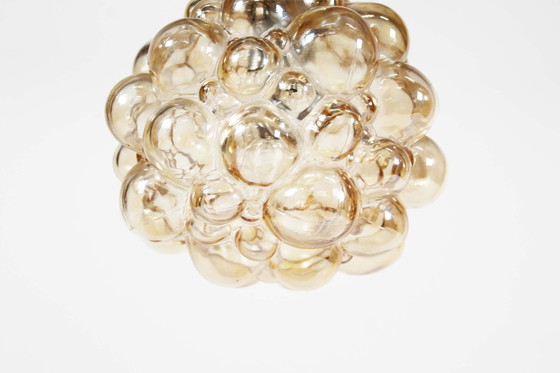 Image 1 of 1X Amber Bubble Glass Pendant Light By Helena Tynell For Glashutte Limburg