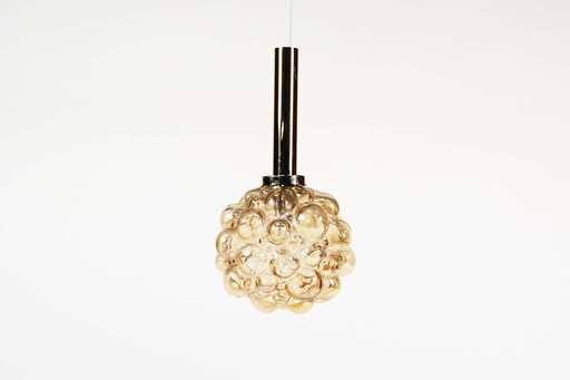 1X Amber Bubble Glass Pendant Light By Helena Tynell For Glashutte Limburg