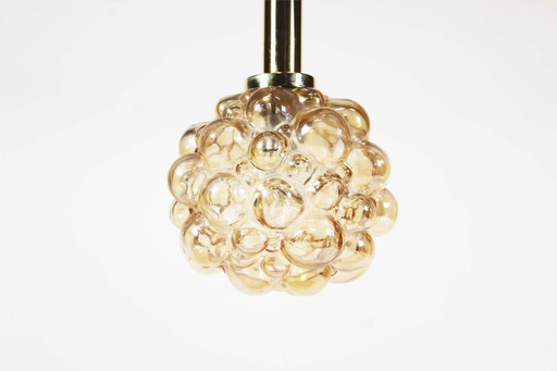 1X Amber Bubble Glass Pendant Light By Helena Tynell For Glashutte Limburg