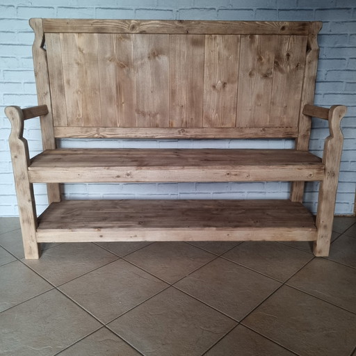 Early 20th Century Pine Farm Bench