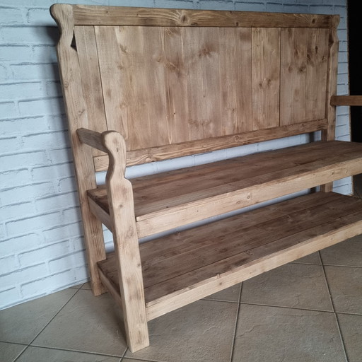 Early 20th Century Pine Farm Bench