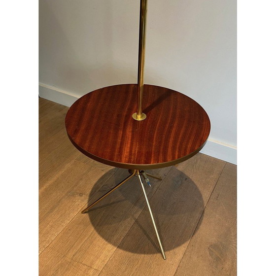 Image 1 of Vintage brass and mahogany floor lamp, 1940