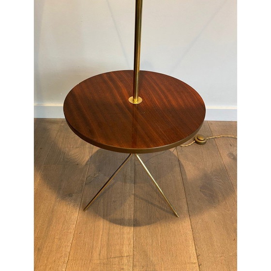 Image 1 of Vintage brass and mahogany floor lamp, 1940
