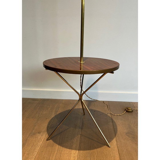 Image 1 of Vintage brass and mahogany floor lamp, 1940