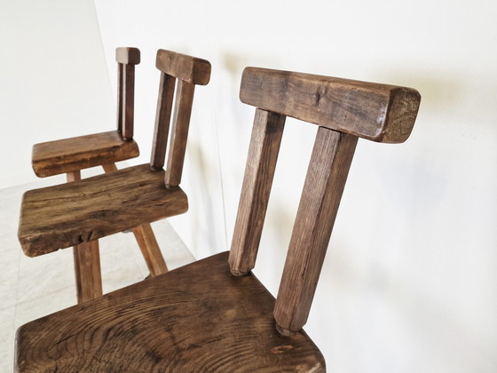 Image 1 of 3x Vintage brutalist bar stools