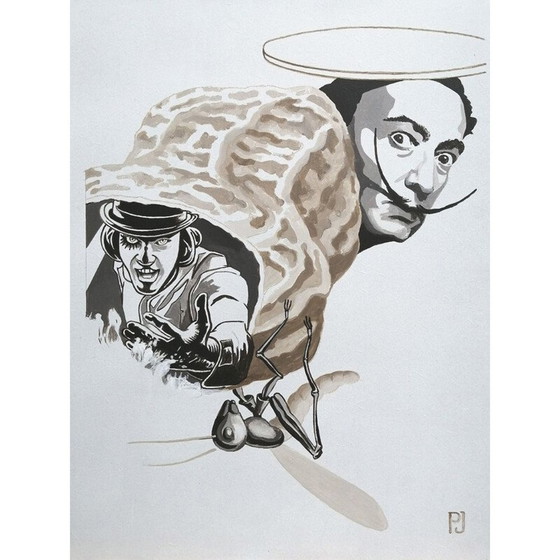 Image 1 of Dipinto acrilico vintage "Clockwork Peanut" di Pierre Jacob, 2020