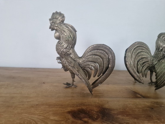 Image 1 of Silverplated Roosters Table Pieces