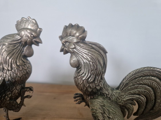 Image 1 of Silverplated Roosters Table Pieces