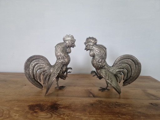 Silverplated Roosters Table Pieces