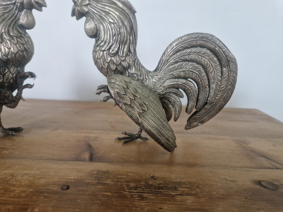 Image 1 of Silverplated Roosters Table Pieces