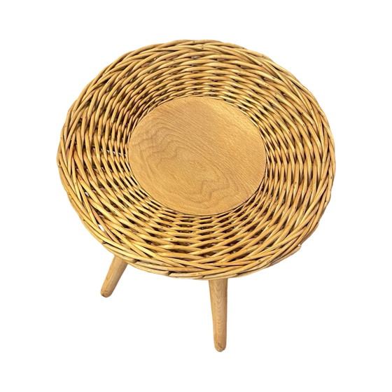 Image 1 of Rattan Stool Designed By J. Kalous, Úluv, Czechoslovakia, 1960S