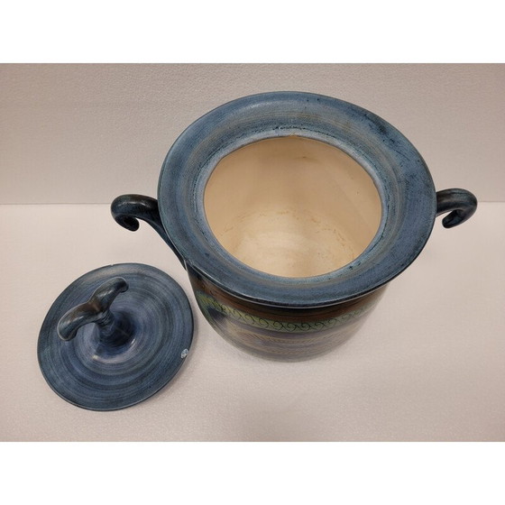 Image 1 of Vintage enameled ceramic tureen by Jean de Lespinasse, France 1961