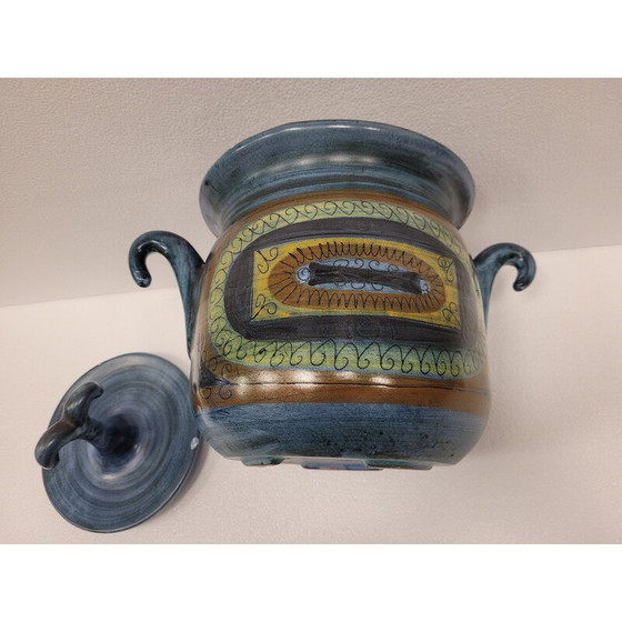 Image 1 of Vintage enameled ceramic tureen by Jean de Lespinasse, France 1961
