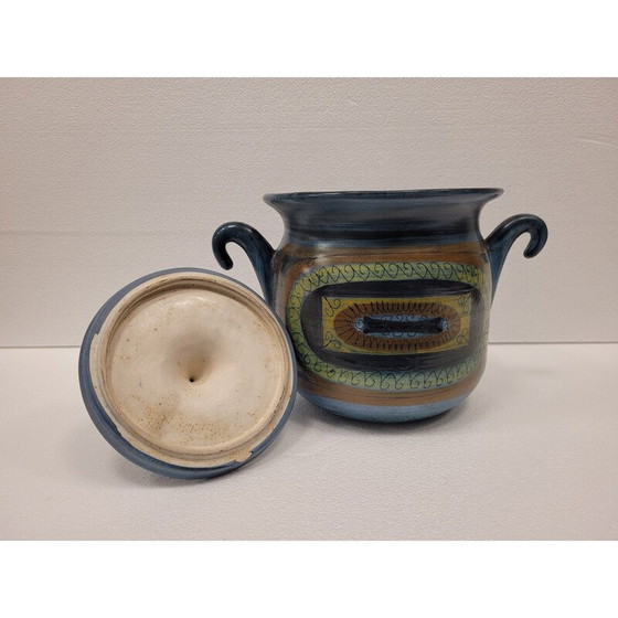 Image 1 of Vintage enameled ceramic tureen by Jean de Lespinasse, France 1961