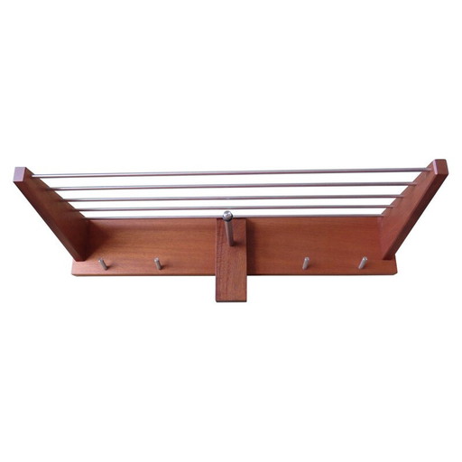 Danish vintage coat rack in teak and stainless steel 1990