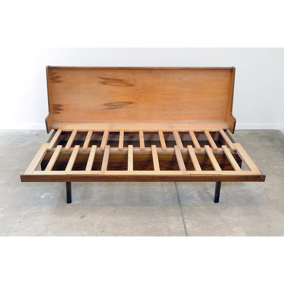 Image 1 of Vintage folding sofa in walnut, Czechoslovakia 1950
