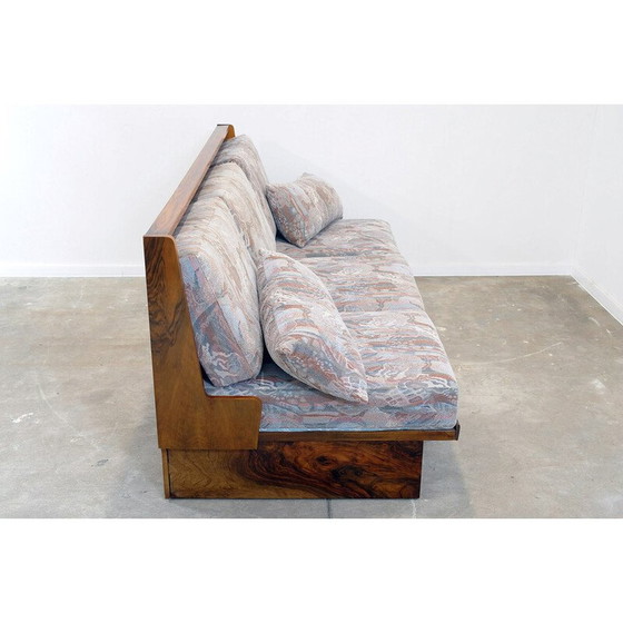 Image 1 of Vintage folding sofa in walnut, Czechoslovakia 1950
