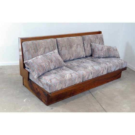 Image 1 of Vintage folding sofa in walnut, Czechoslovakia 1950