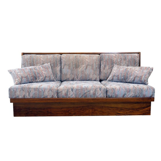 Image 1 of Vintage folding sofa in walnut, Czechoslovakia 1950